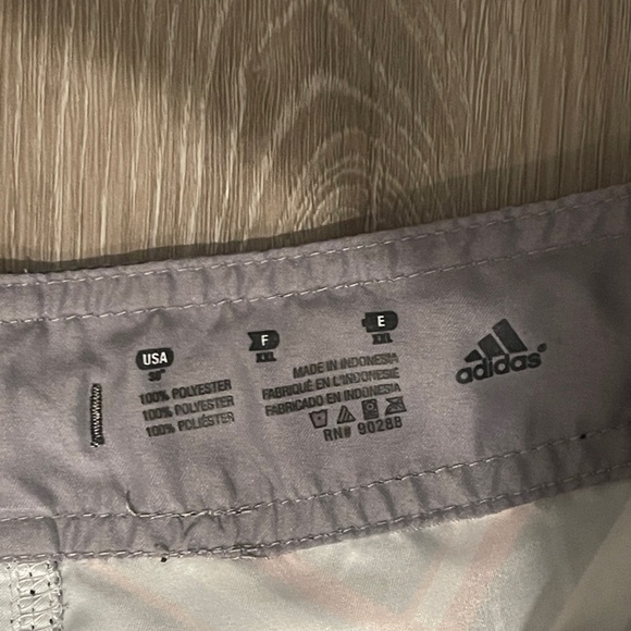 Adidas Men's Swim Shorts - Black and Red Checkered - Picture 3 of 3